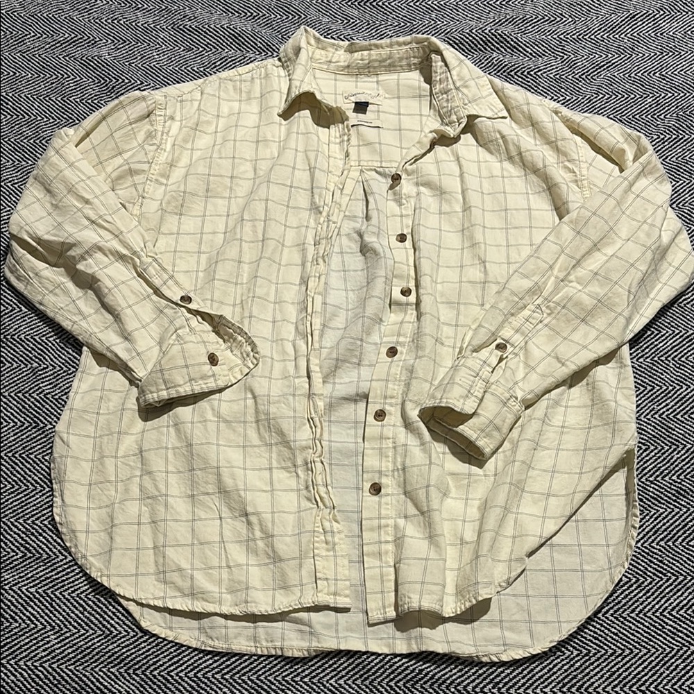 Universal Thread Cream Checkered Shirt